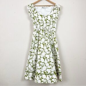 Tory Burch Green and White Midi Dress